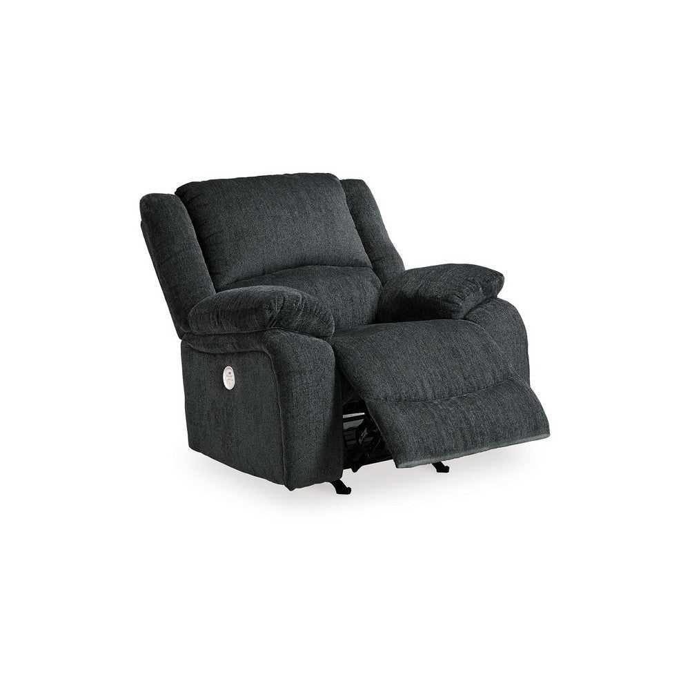 Wie 39 Inch Power Recliner Chair Rocker Slate Gray Chenille Upholstery By Casagear Home BM309334