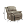 Wie 39 Inch Power Recliner Chair Rocker Pewter Gray Chenille Upholstery By Casagear Home BM309337