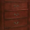 Zyna 48 Inch Tall Dresser Chest Pine Wood 5 Drawers Cherry Brown By Casagear Home BM309372