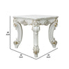 Jess 26 Inch Side End Table Traditional Scrolled Legs Brushed Gold White By Casagear Home BM309423