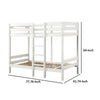 Asin Twin Bunk Bed with Front Facing Ladder Pine Wood Crisp White Finish By Casagear Home BM309451