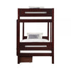 Asin Twin Bunk Bed Front Facing Ladder Storage Solid Pine Wood Brown By Casagear Home BM309457