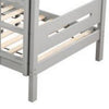 Asin Twin Bunk Bed with Front Facing Ladder Solid Pine Wood White Finish By Casagear Home BM309458