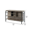 59 Inch Kitchen Island with 2 Shelves Industrial Antique Oak Brown Gray By Casagear Home BM309463