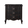 Cherry 30 Inch Nightstand 3 Drawers Cabriole Legs Rubberwood Black By Casagear Home BM309475