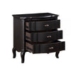 Cherry 30 Inch Nightstand 3 Drawers Cabriole Legs Rubberwood Black By Casagear Home BM309475