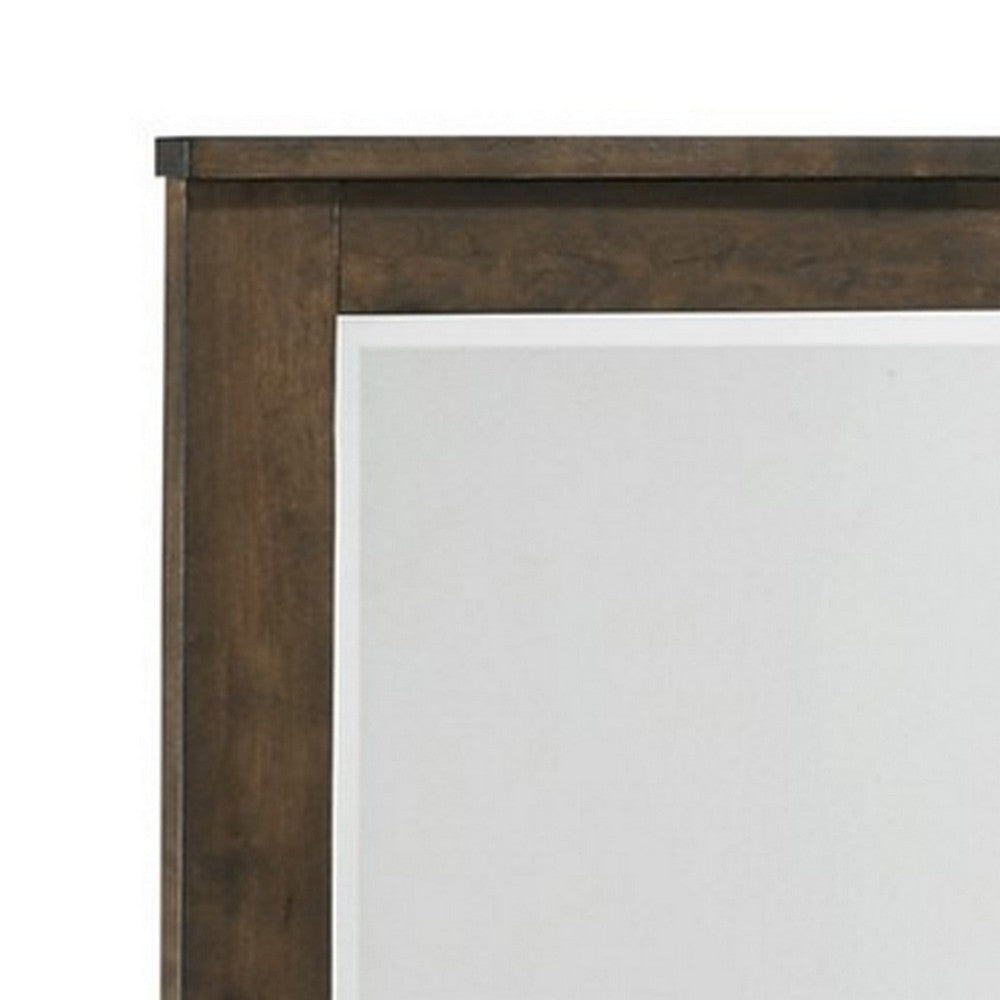 Bora 34 x 46 Dresser Mirror Square Solid Reclaimed Wood Rustic Gray By Casagear Home BM309482