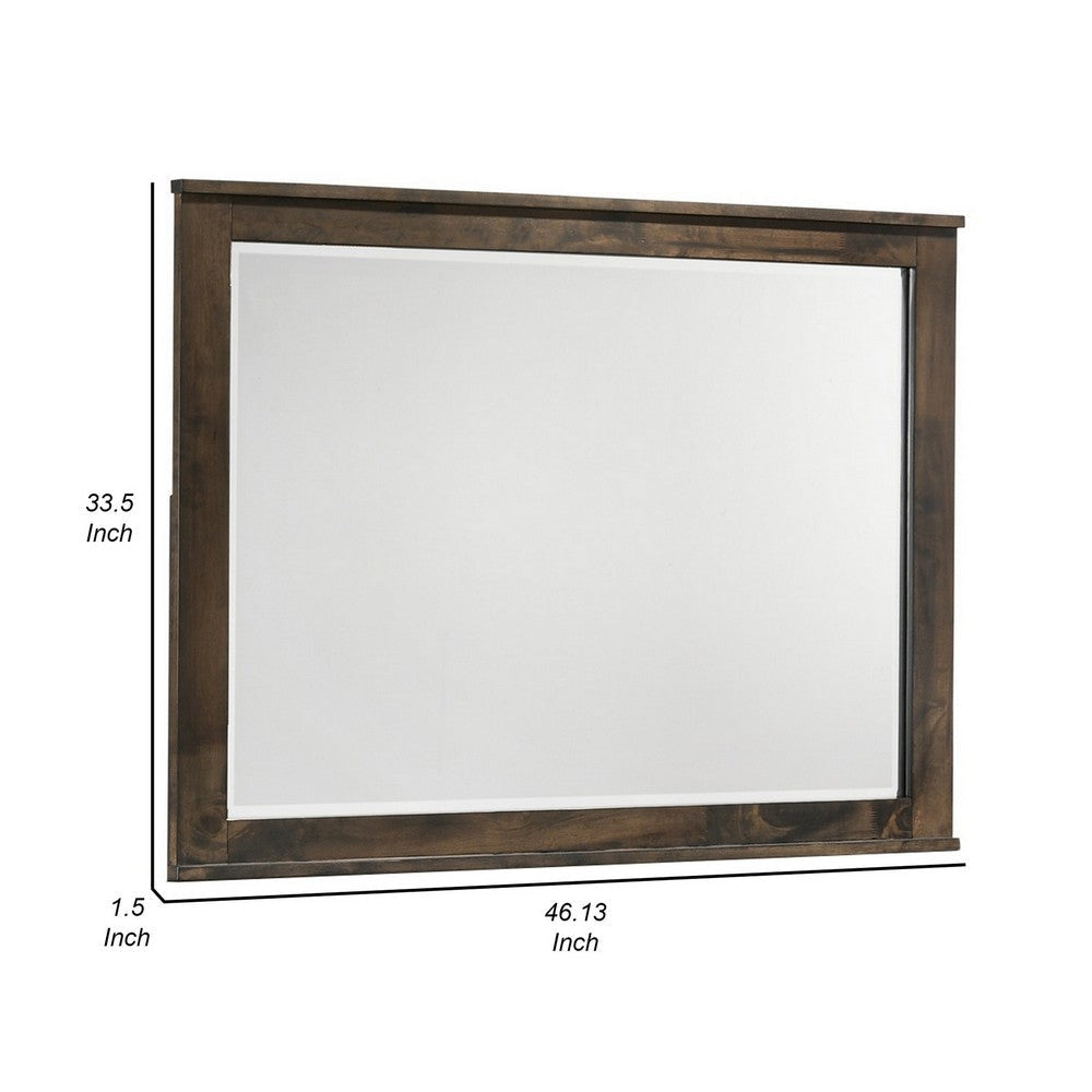 Bora 34 x 46 Dresser Mirror Square Solid Reclaimed Wood Rustic Gray By Casagear Home BM309482