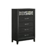 Kira 50 Inch Tall Dresser Chest, 5 Dovetail Drawers, Black Rubberwood By Casagear Home