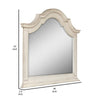 Maia 43 x 46 Dresser Mirror with Curved Top Poplar and Oak Antique White By Casagear Home BM309486