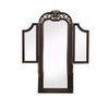 Liana 64 Inch Vanity Table Mirror 3 Panels Crown Carvings and Scrollwork By Casagear Home BM309489