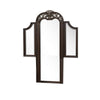 Liana 64 Inch Vanity Table Mirror 3 Panels Crown Carvings and Scrollwork By Casagear Home BM309489