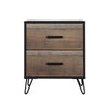 Lala 25 Inch Nightstand 2 Drawers Black Handles Rustic Brown Wood Finish By Casagear Home BM309490