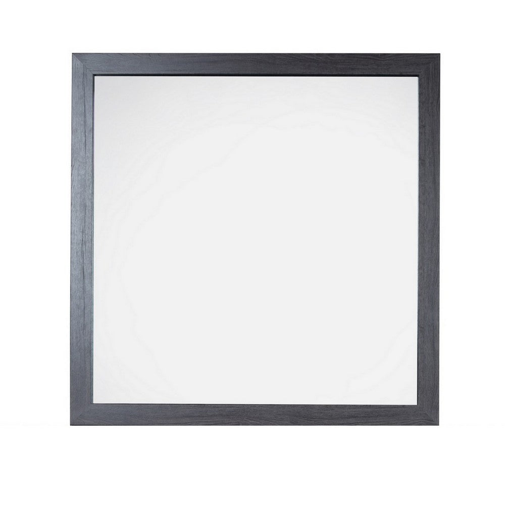 Lala 40 x 40 Inch Dresser Mirror Modern Rectangular Shape Black Finish By Casagear Home BM309492