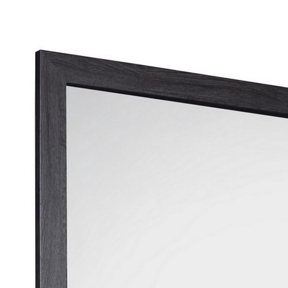 Lala 40 x 40 Inch Dresser Mirror Modern Rectangular Shape Black Finish By Casagear Home BM309492