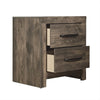 Ent 24 Inch Nightstand 2 Drawers with Black Handles Greige Brown Finish By Casagear Home BM309496