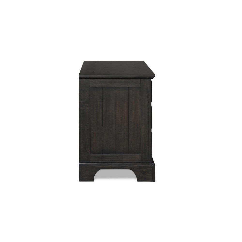 Annu 30 Inch Nightstand 3 Drawers Felt and Cedar Lining Walnut Brown By Casagear Home BM309517