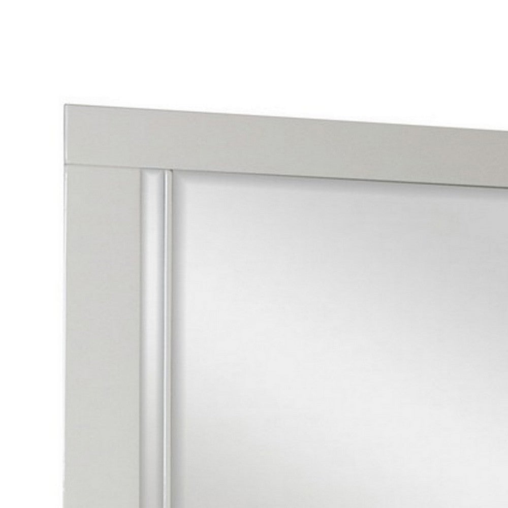 Yoza 38 x 47 Dresser Mirror Modern High Gloss White Laminate Finish By Casagear Home BM309524