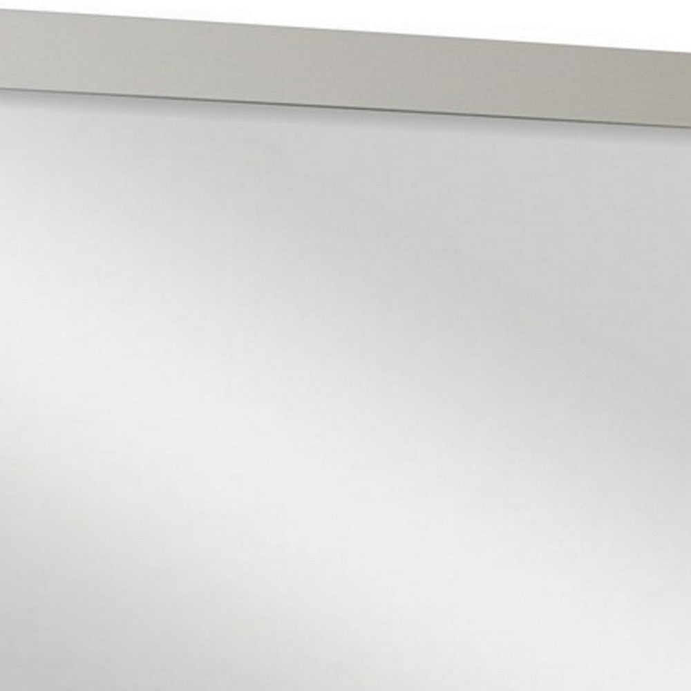 Yoza 38 x 47 Dresser Mirror Modern High Gloss White Laminate Finish By Casagear Home BM309524