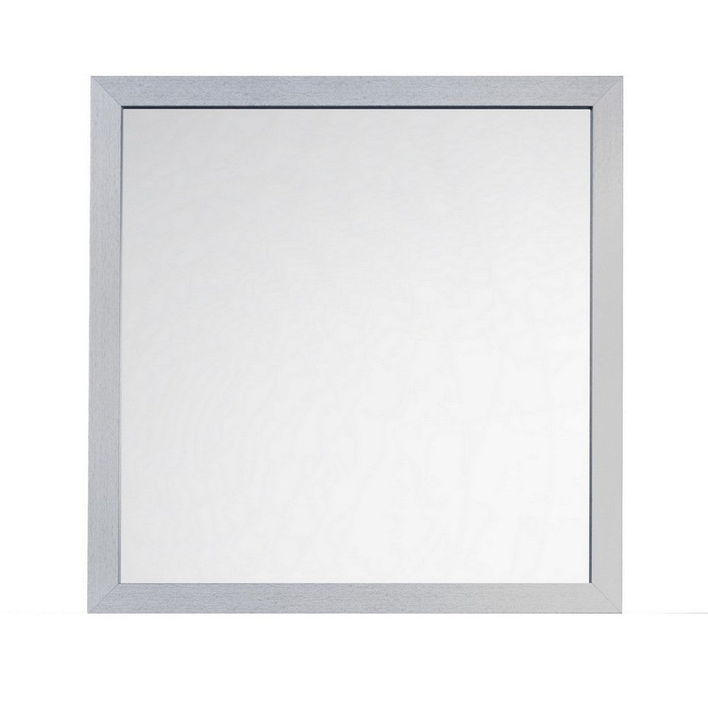 Moko 40 x 40 Dresser Mirror Square Modern Style Gray Finished Frame By Casagear Home BM309531