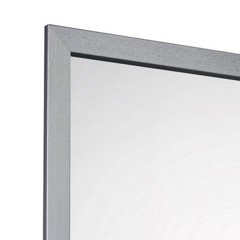 Moko 40 x 40 Dresser Mirror Square Modern Style Gray Finished Frame By Casagear Home BM309531