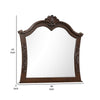 Akil 43 x 46 Dresser Mirror Classic Arched Edges Floral Carved Cherry Brown By Casagear Home BM309536