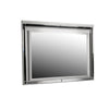 Lee 38 x 50 Dresser Mirror, Modern LED Light Trim, Silver Hardwood Frame By Casagear Home