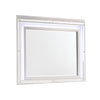 Lee 38 x 50 Dresser Mirror, Modern LED Light Trim, White Hardwood Frame By Casagear Home