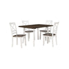 Dera 5 Piece Dining Table Set 4 Crossback Rubberwood Chairs Brown White By Casagear Home BM309563