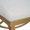 24 Inch Accent Stool Cushioned Double Arched Off White Upholstery Gold By Casagear Home BM309568