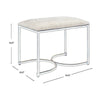 24 Inch Accent Stool Cushioned Seat Half Circle Design Off White Gold By Casagear Home BM309569