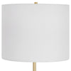 Lily 28 Inch Accent Lamp White Round Hardback Drum Shade Black Gold By Casagear Home BM309577