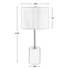 Lily 28 Inch Accent Lamp White Round Hardback Drum Shade Black Gold By Casagear Home BM309577