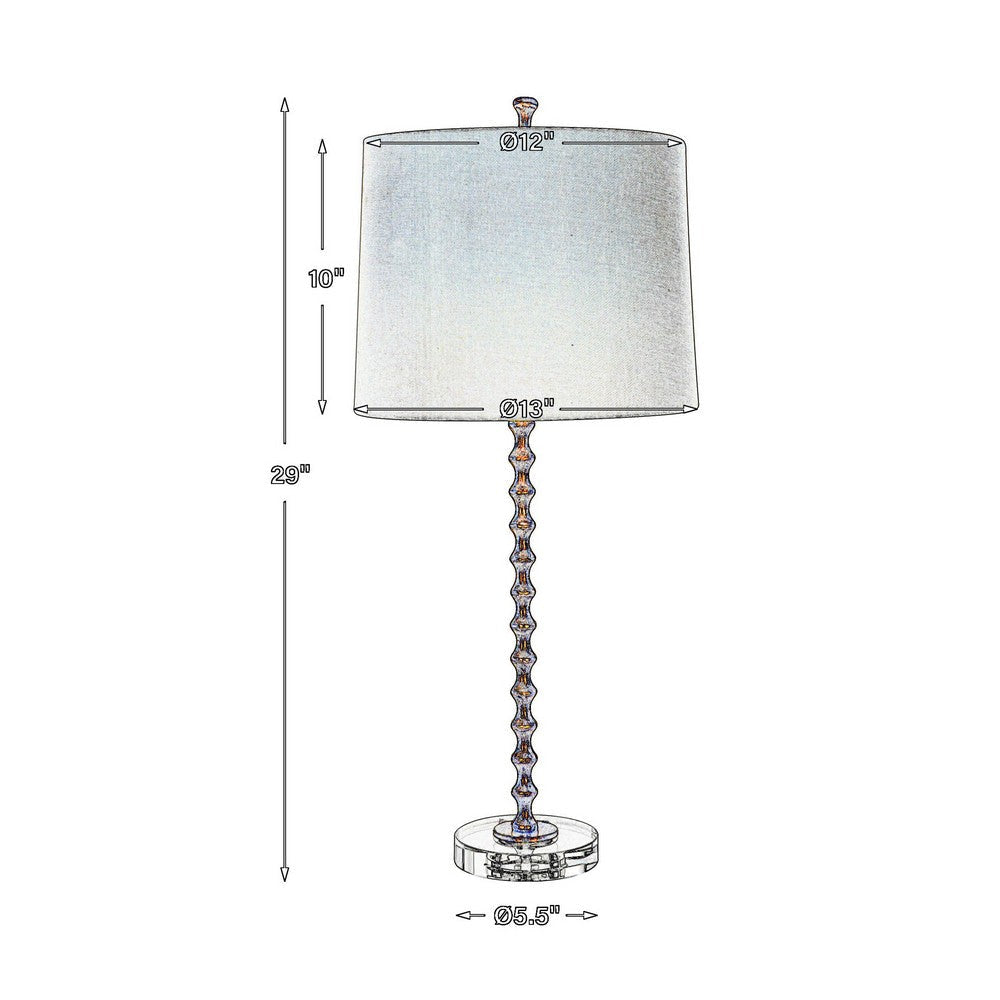 29 Inch Table Lamp Set of 2 White Tapered Shade Gold Leaf Round Base By Casagear Home BM309579