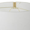 62 Inch Floor Lamp White Tapered Hardback Shade Black with Gold Accents By Casagear Home BM309580