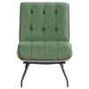 Nain 35 Inch Accent Chair Oversized Cushion Tufted Back Green Upholstery By Casagear Home BM309603