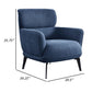 Dup 34 Inch Accent Chair Cushioned Seat Rounded Track Arms Muted Blue By Casagear Home BM309614