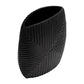 Ako 10 Inch Vase Metal Ribbed Body Design Curved Top Matte Black Finish By Casagear Home BM309617