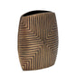 Ako 10 Inch Vase Modern Ribbed Body Design Curved Top Antique Brass By Casagear Home BM309618