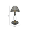 19 Inch Table Lamp Round Metal Mesh Shade Hollow Body Black Gold Stand By Casagear Home BM309628