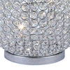 Hazel 17 Inch Table Lamp Crystal LED Globe Shade Metal Clear Finish By Casagear Home BM309667