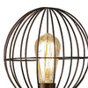 26 Inch Table Lamp Industrial Wire Cage Shade Metal Antique Bronze By Casagear Home BM309673