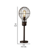 26 Inch Table Lamp Industrial Wire Cage Shade Metal Antique Bronze By Casagear Home BM309673