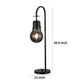 30 Inch Arc Table Lamp Glass Bulb Shaped Shade Metal Black Nickel By Casagear Home BM309674