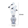 32 Inch Accent Table Lamp Metal Flowers with Vase Design Chrome Finish By Casagear Home BM309676