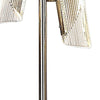 Spark 23 Inch Table Lamp with Metal Base and 2 Geometric Shades Gold By Casagear Home BM309682