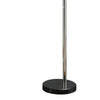 92 Inch 3 Arm Arc Floor Lamp with Modern Round Metal Base Silver Finish By Casagear Home BM309687