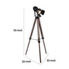 55 Inch Floor Lamp with Tripod Style Wood Frame Spotlight Brown and Black By Casagear Home BM309688