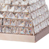 14 Inch Table Lamp Crystal Pyramid Shaped Frame Stone Studded Silver By Casagear Home BM309689