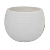 Line 10 Inch Planter Set of 2 Round Resin Body Carved White Finish By Casagear Home BM309741